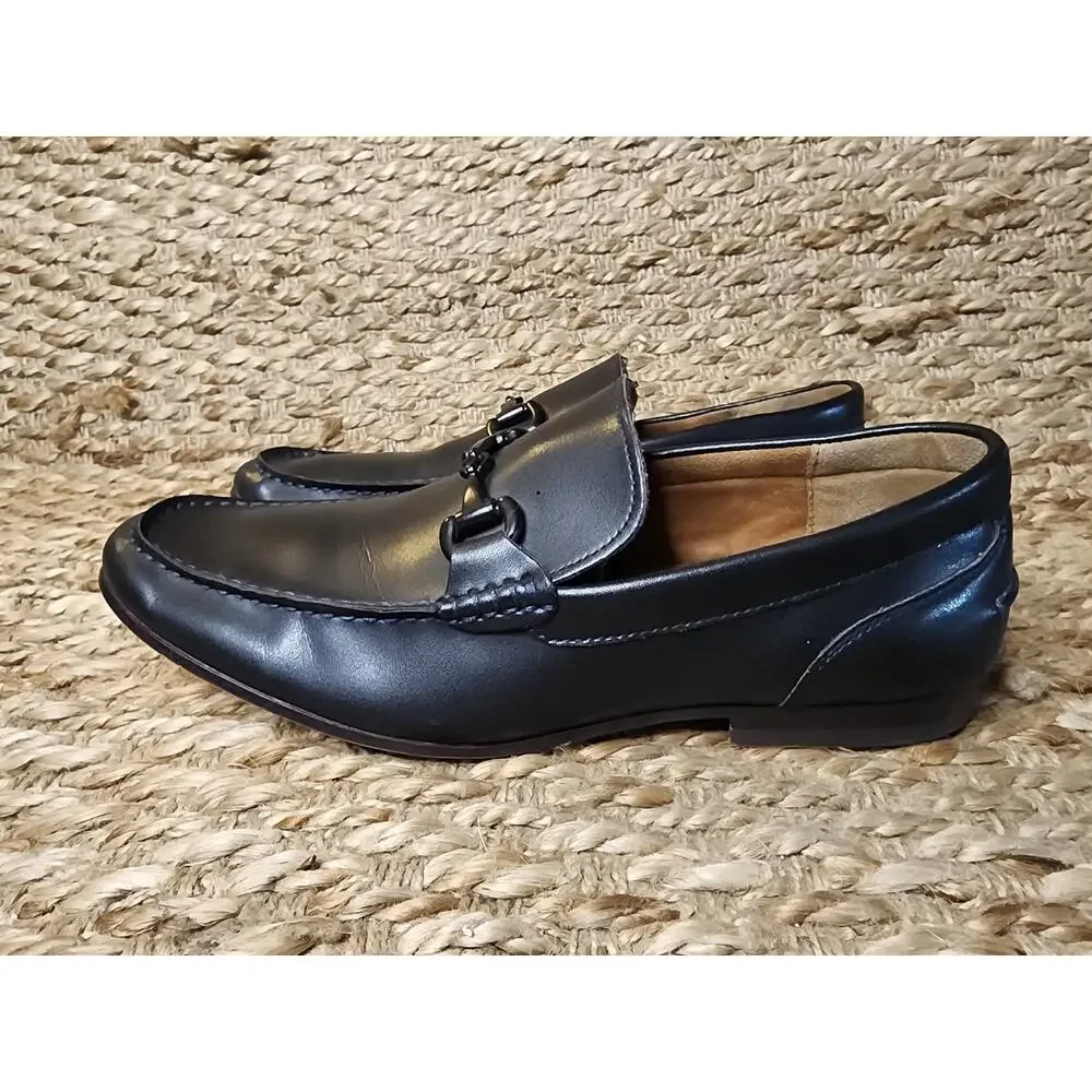 Kenneth Cole Collin Bit Loafer Dress Shoes Size 9.5 Black Leather New York